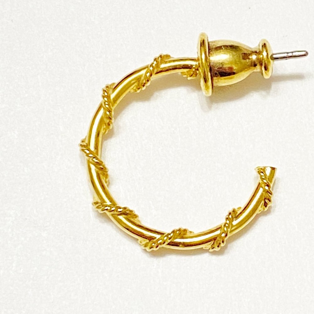 Monet Gold Tone Vintage Women's Hoop Earrings